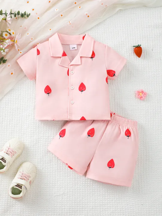 2PCS%20Pajama%20Set%20Cartoon%20Cute%20Pattern%20Short%20Sleeved%20Top+Shorts%20Comfortable%20and%20Soft%20Summer%20Home%20Wear%20for%20Baby%20Boy&Girl%200-3%20Years%20-%20Image%206