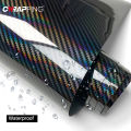 Carbon Fiber Vinyl Wrap Film Goosy Laser Black Car Stickers Self-Adhesive Console Computer Laptop Skin Decal for Car Accessories.