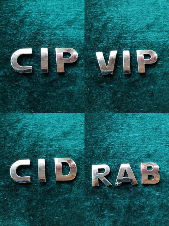 CIP VIP CID RAB 3D Sticker Car accessories monogram logo Only 1 Pis  Emblem