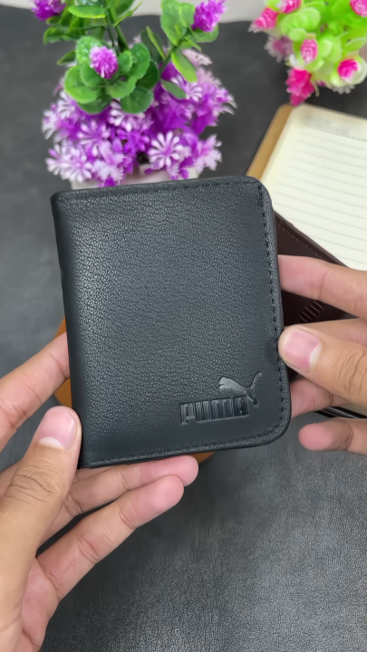 Fashion Slim Wallet, Poma Soft Leather Card Holder, Best Quality Purse For Cash & Cards - 6 Card Slots, 1 Cash Pocket & 1 Window Card Slot