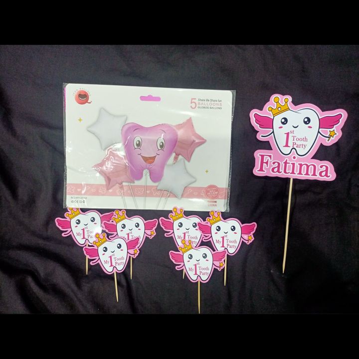 First%20Tooth%20Foil%20Balloon,%20Customised%20Cake%20topper,%20cupcake%20toppers%20set%20-%20Image%205