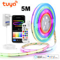 DC12V WS2811 RGBIC Neon COB LED Strip,1/2/3/5M Tuya Smart Wifi RGB Neon Lamp Tape For DIY Home Deocoration Lighting Accessories lightify. 