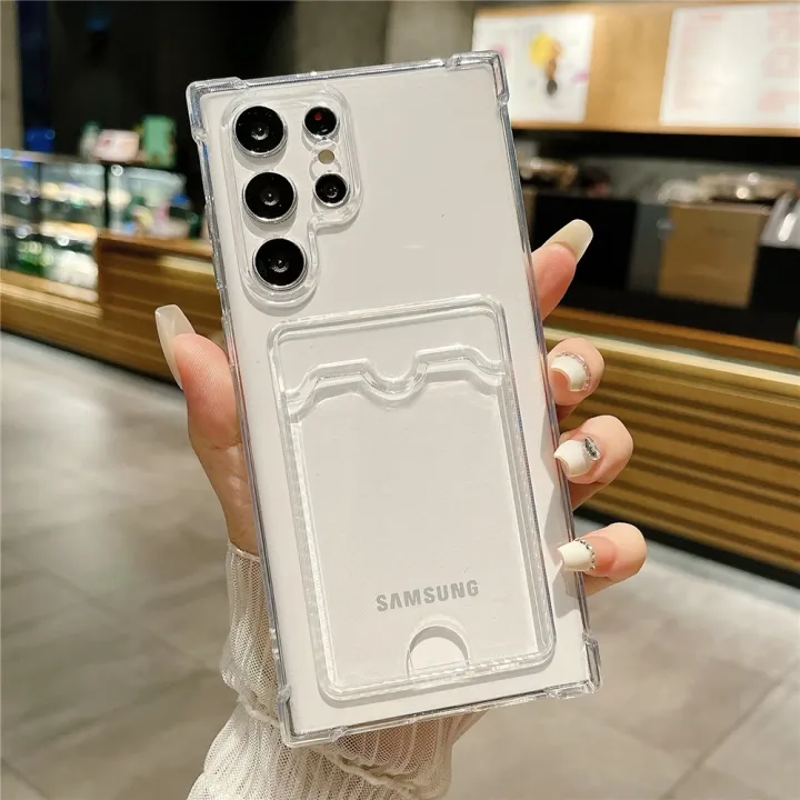 Thick%20Shockproof%20Card%20Bag%20Wallet%20Clear%20Phone%20Case%20For%20%20S24%20Ultra%20S21%20S22%20S23%20Fe%20S%2024%20Plus%205G%20Soft%20Corners%20Cover%20Cases%20-%20Image%202