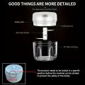 250ml mini rechargeable garlic chopper and meat grinder, durable and sturdy, suitable for grinding garlic, chili, onions, ground meat, nuts, and more. 