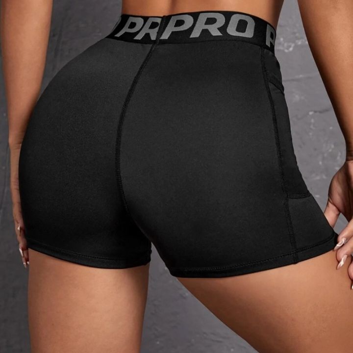 Women%20Seamed%20with%20Pocket%20Three%20Point%20Pants%20Yoga%20Shorts%20High%20Waist%20Letter%20Elastic%20Butt%20Lift%20Leggings%20Gym%20Trainning%20Slim%20Leggings%20-%20Image%202