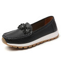 Women's casual flat shoes, 100 genuine leather shoes, lightweight spring and summer loafers, walking mom shoes. 