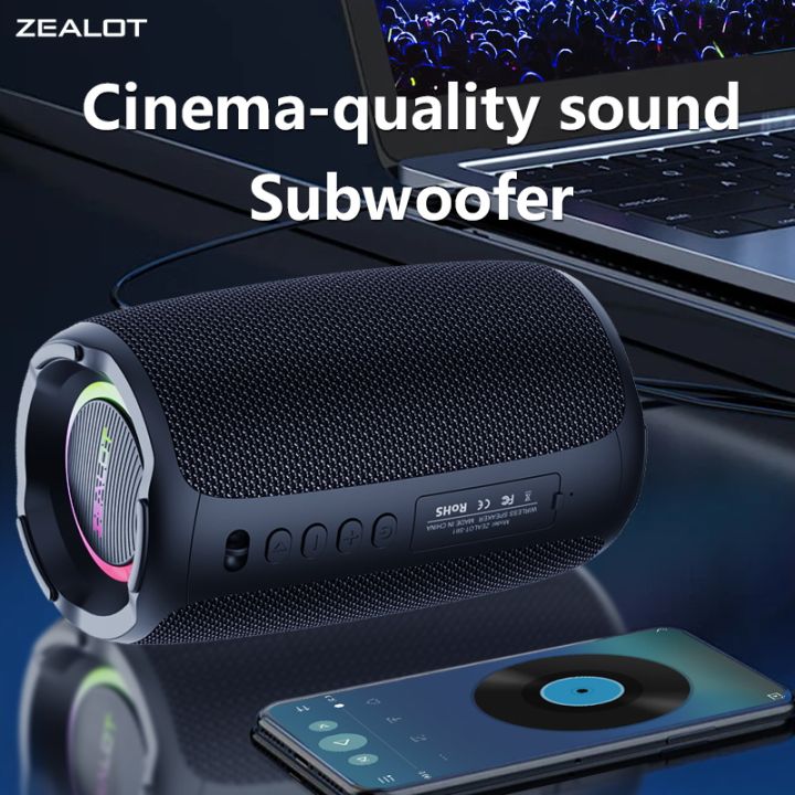 ZEALOT-S61 20W Wireless Speakers, Outdoor Portable Subwoofer Speaker, 3600mAh Battery, EQ Mode, Dual Pairing
