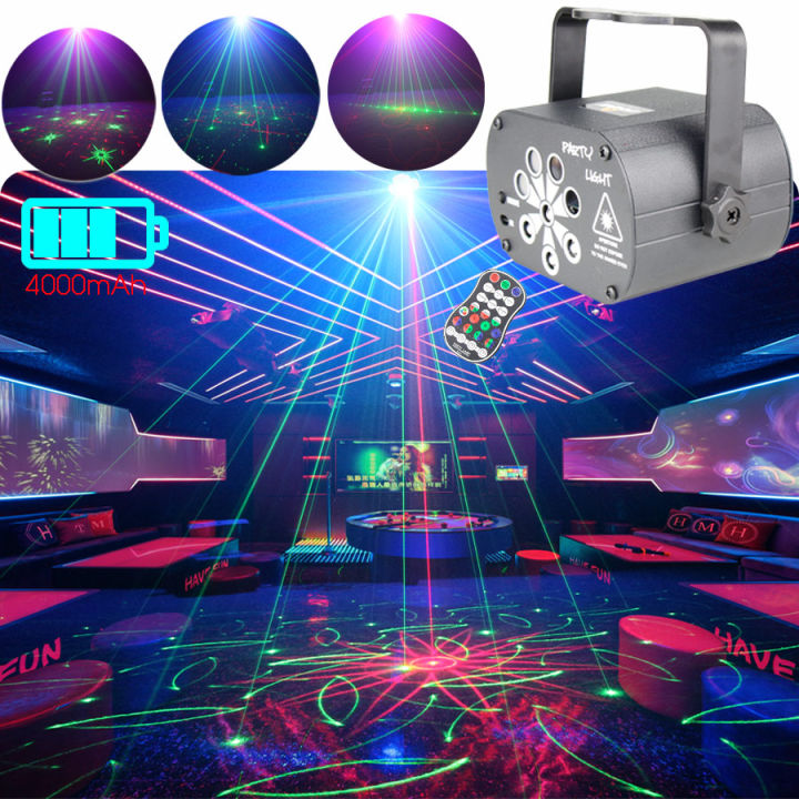9Lens 120 Patterns DJ Party UV RGB LED Disco Light RG Laser Projector ...