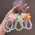 Colorful Lanyard Bow Heart Beaded Bracelet Flower Butterfly Phone Charm Pearl Mobile Phone Wrist Strap Acrylic Anti-Lost Chains. 