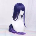 Game Impact Raiden Shogun Cosplay Wig Beelzebul Purple Long Heat Resistant Synthetic Hair Braided Baal Wigs.