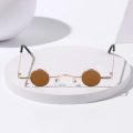 Vintage Rock Punk Man Sunglasses Classic Small Round Sunglasses Women Wide Bridge Metal Frame Black Lens Driving Eyewear.