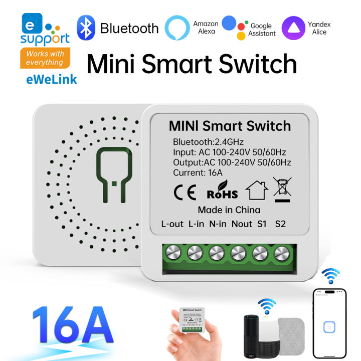Bluetooth Smart Curtain Switch Remote Control Timer Circuit Breaker EasyLink Compatible With Google/Alexa