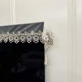 1 Piece of Embroidered Mesh Lace Table Runner, French-Style Simple Polyester Fiber Table Runner with Pendants, Suitable for Dining Tables, Coffee Tables, Dressers, Shoe Cabinets, Daily Home Decoration, and Weddings, Parties, and Holidays. 