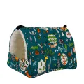 1pc Cute Print Bird Bed Mini Cage Rabbit Squirrel Mat Guinea Pig Nest Hamster House Small Animal Sleeping Bed Pet Hanging Cage. 