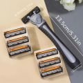 Hair Trimmer Three-layer Blade Manual Shaver Razor Blade Manual 3-layer Shaving Razor Male Scraper Head Shaver. 