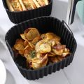 Reusable Air Fryer Silicone Liners Square Non Stick Basket Mat for 4-7QT Air Fryer Oven Microwave Baking Airfryer Accessories.