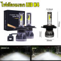 Car LED headlight mini no fan all in one headlight h1h4 led fog light. 