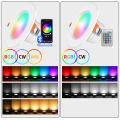 Tuya Bluetooth Smart LED Downlight 10W 15W Smart Life APP LED Lamp Bulb Dimmable RGB Remote Control Lamp For Living Room Bedroom. 