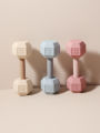 2-in-1 Barbell Shape Silicone Teether baby Rattle Toy with Sound 5kg. 
