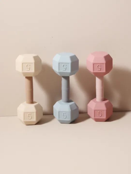 2-in-1%20Barbell%20Shape%20Silicone%20Teether%20baby%20Rattle%20Toy%20with%20Sound%205kg%20-%20Image%202