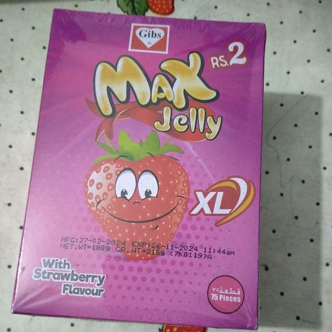 Max Jelly with Strawberry flavore 75 pcs