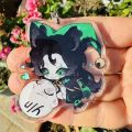 Game The Freak Circus Figure Pierrot Harlequin Cosplay Keychain Acrylic Joker Clown Keyring Key Chain Backpack  Decoration Prop. 