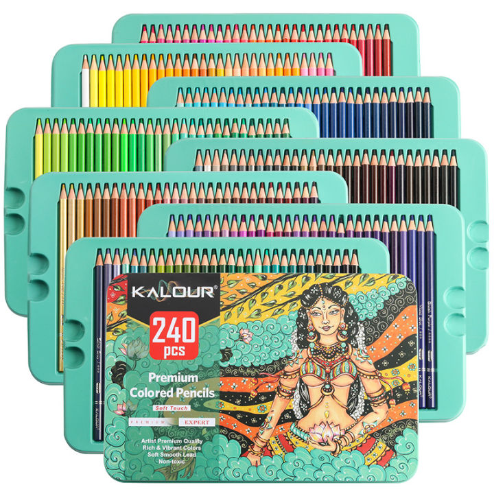 KALOUR%20Professional%20Colored%20Pencils,Set%20of%20240%20Colors,Artists%20Soft%20Core%20with%20Vibrant%20Color,Ideal%20for%20Drawing%20Sketching%20Shading,Coloring%20Pencils%20for%20Adults%20Artists%20Beginners%20-%20Image%202
