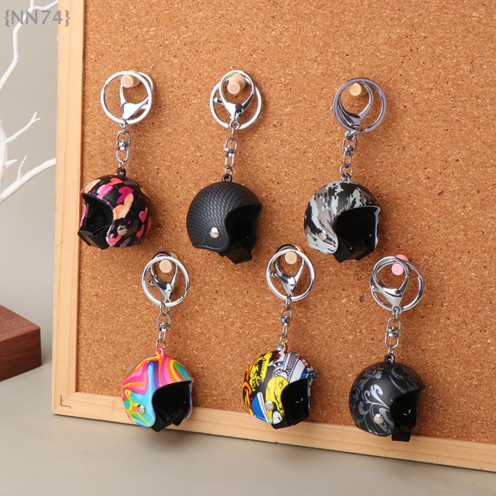 Creative Motorcycle Helmet Keychain Fashion Safety Helmet Keyring for Car Keys, Bag Pendant Decor