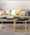 2 Piece Center Table, Marble Round Center Table, Round Coffee Table. 