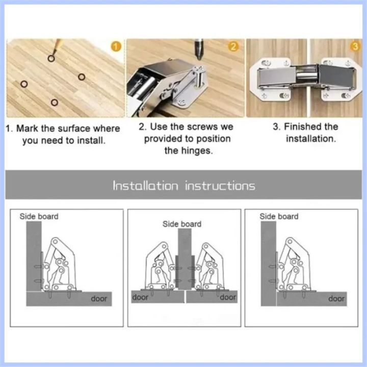 2/4/10PCS%2090%20Degree%20Cabinet%20Hinges%20No-Drilling%20HoleHydraulic%20Buffer%20Hinge%20Kitchen%20Cabinet%20Cupboard%20Hinges%20Furniture%20Hardware%20-%20Image%205