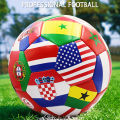 National Flag Printed Football Size 5 Official Match Soccer Ball PVC 2.7mm Thickened Team Training Ball for Outdoor Sports.