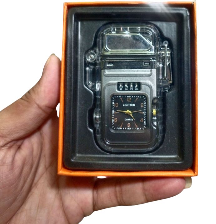 Zinc%20Alloy%20TYP-C%20Fast%20Charging%20Inflatable%20Waterproof%20And%20Windproof%20Quartz%20Watch%20Dual%20Arc%20Lighter%20With%20High%20Brightness%20COB%20Emergency%20Lighting%20LED%20Power%20Display%20Lighter%20-%20Image%202