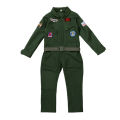Boys Girl Pilot Warrior Costume Embroidered Zipper Jumpsuit with Party Belt Halloween Cosplay Role Play Outfit with 5PC Toy. 