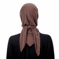 Solid Color Cotton Triangle Scarf Muslim Hijab Shawls Woman Soft Wraps Lady Fashion Causal Turban Islamic Jersey Headband.
