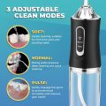 Oral Irrigator Portable USB Rechargeable Dental Water Flosser Water Jet Floss Tooth Pick 4 Jet Tip 220ml 3 Modes IPX7 Waterproof. 