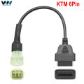 For KTM 6pin OBD2 Connector Motorcycle Motobike adapter cable OBD 2 Extension cable. 
