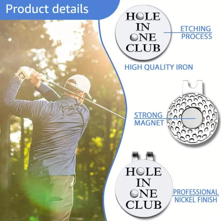 Hole%20in%20One%20Club%20Golf%20Ball%20Marker%20with%20Magnotic%20Hat%20Clip%20Funny%20Golf%20Gift%20for%20Men%20Woman%20golf%20hat%20clip%20-%20Image%202