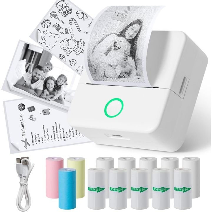 Mini Sticker Printer Bluetooth Smart Pocket Inkless Thermal Printer ...