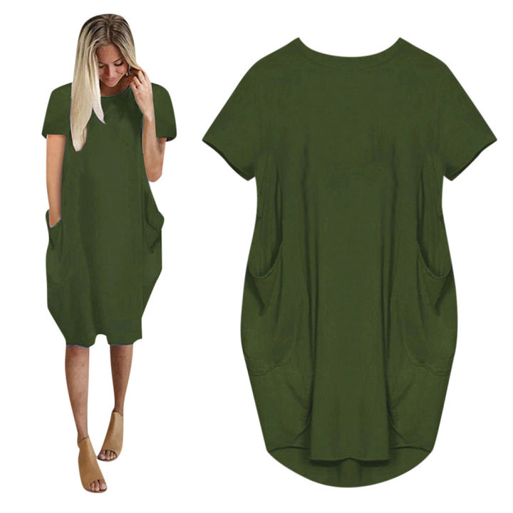 Plus%20Size%20Women%20Short%20Sleeve%20O-Neck%20Loose%20Casual%20Dresses%20-%20Image%205