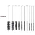 10Pcs/Set Multifunctional Portable Stainless Steel Household Bottle Brushes Cleaner Glass Washing Tube Cleaning Brush Set.
