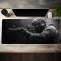 Large Mouse Pad  Soldier Design Non-Slip XXL desk pad gaming accessories Stitched Edges for Home and game for fps gamer. 