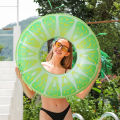 1 Pc Watermelon Swim Ring, PVC Inflatable Pool Float, Summer Fruit Float Ring for Outdoor Sports, Beach and Pool Parties. 