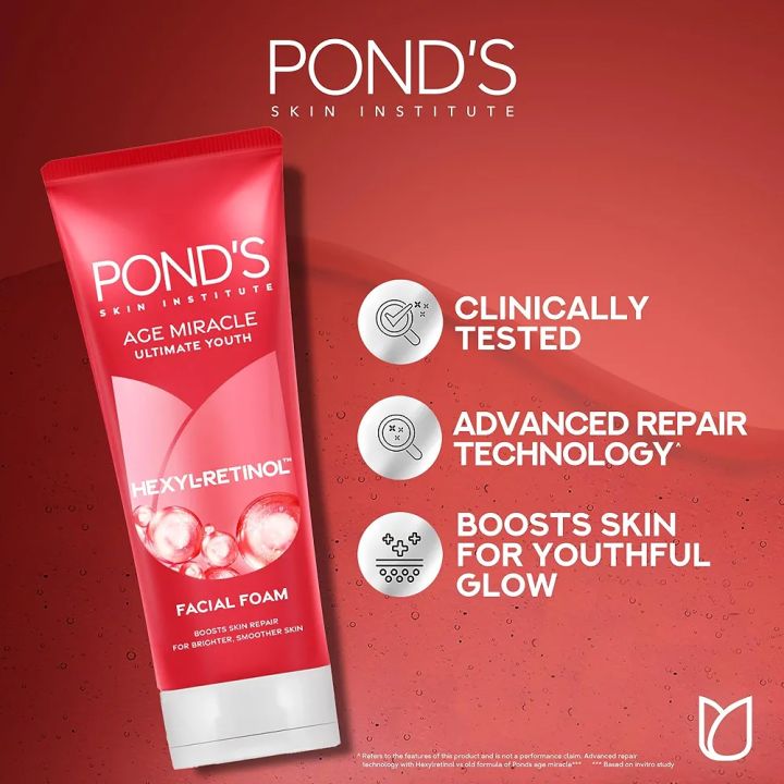 International Thailand product Ponds Age miracle Ultimate Youth Facial Foam Used For women.. 100 Gm