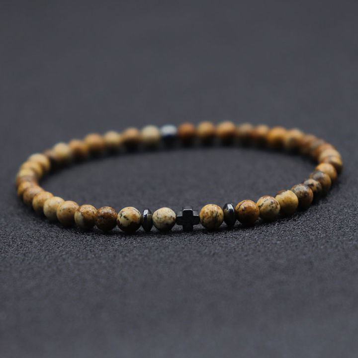 Simple%20Cross%20Beaded%20Bracelet%20Men%20Apparel%20Accessories%204mm%20Natural%20Lava%20Howlite%20Stone%20Braslet%20Amulet%20Casual%20Homme%20Jewelry%20Pulseira%20-%20Image%204