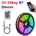 USB LED Strip Light 2835 RGB LED Lights 5V Bluetooth Flexible Ribbon Diode Tape Phone APP Control TV Backlights Room Decoration. 