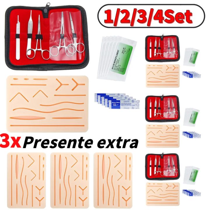 1-4Set Medical Stencils Surgical Suture Practice Training Kit Surgical Skin Training Model Tool Educational Teaching Equipment