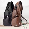 One Side Chest Bag With USB Charging Port for Men. 