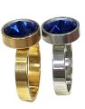 ELEGANT STAINLESS STEEL  AFRICAN BLUE SPHIRE NEELAM RING FOR GIRLS OR WOMEN. 
