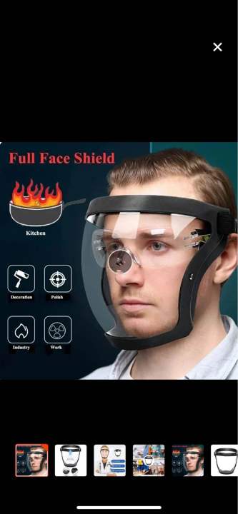 Full face shield, Super protective anti-fog transparent High-Definition face shield