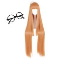 Anime Futabasakura Wig Game P5 Long Straight Hair Cosplay Futaba Sakura Glass Wigs +Wig Cap + Glasses Frame.